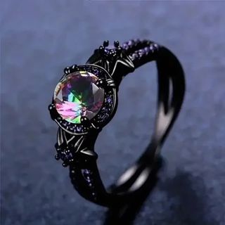 Anillo Vintage Negro con Circonitas