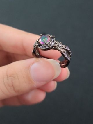 Anillo Vintage Negro con Circonitas