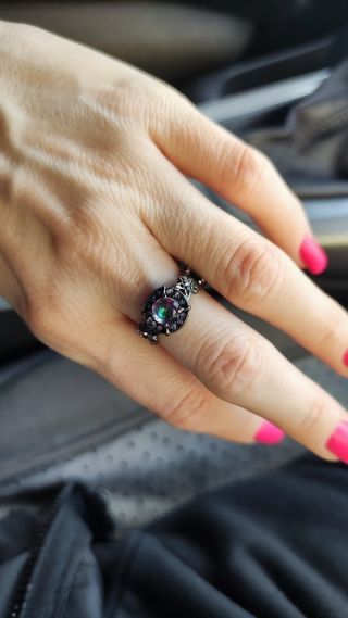 Anillo Vintage Negro con Circonitas