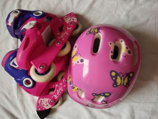 Patines niña con casco
