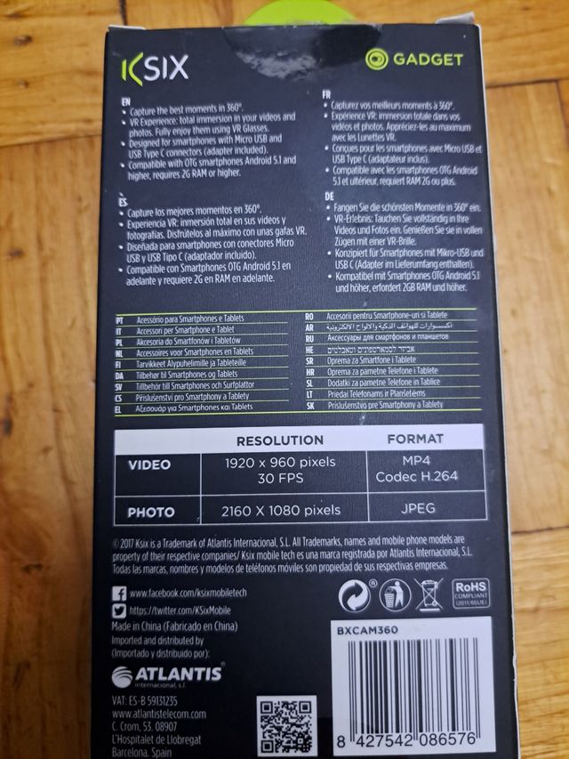 Camara deoortiva insta360 grados android para movi