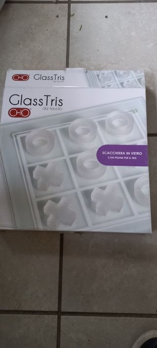 GIOCO TRIS DA TAVOLO IN VETRO