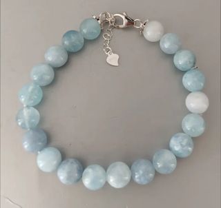 Pulsera, plata ley y aguamarina 