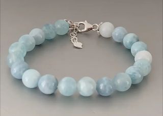 Pulsera, plata ley y aguamarina 