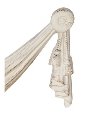 SOPRAPORTA IN LEGNO FINITURA BIANCO ANTICATO L136X