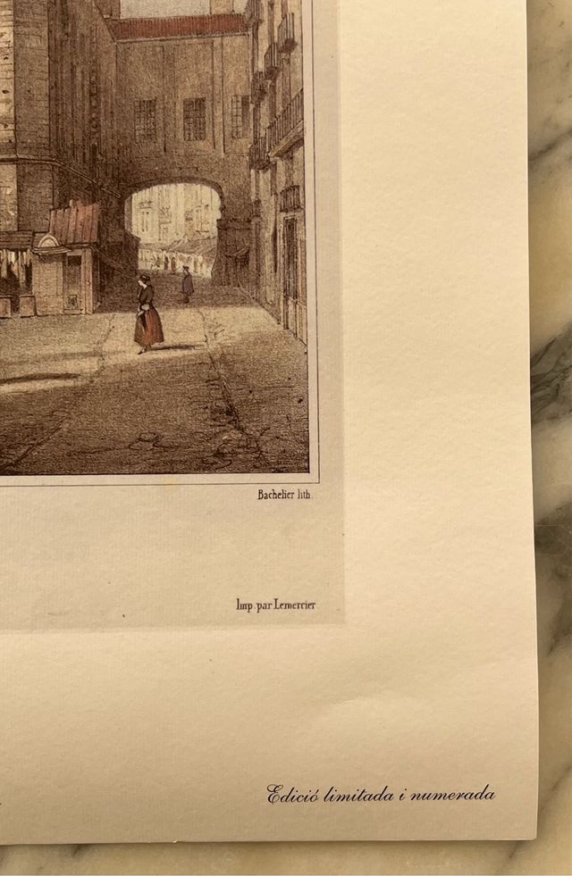 Litografia Basilica Santa Maria del Mar