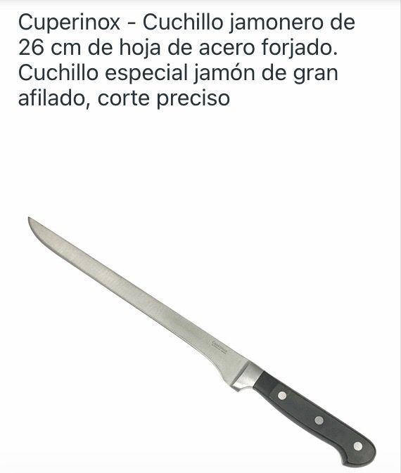 cuchillo jamonero y chaira (afilador)