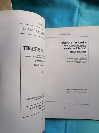 BIBLIOGRAFÍA. TIRANT LO BLANC. 1983