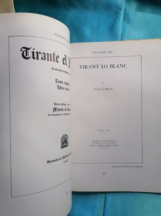 BIBLIOGRAFÍA. TIRANT LO BLANC. 1983
