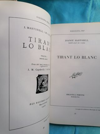 BIBLIOGRAFÍA. TIRANT LO BLANC. 1983