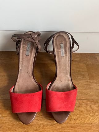 Sandalias ante y piel. T37. Uterqüe