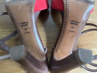 Sandalias ante y piel. T37. Uterqüe