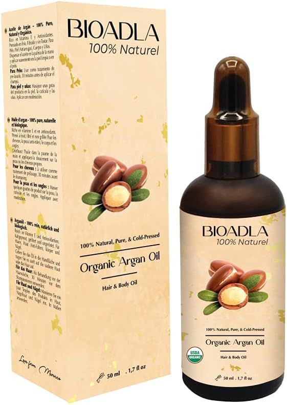 Aceite de argán orgánico para el pelo.