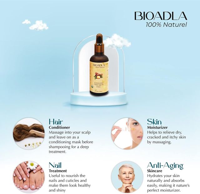 Aceite de argán orgánico para el pelo.