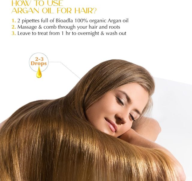 Aceite de argán orgánico para el pelo.