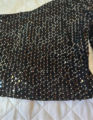Top de Lentejuelas Negro de una manga