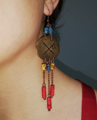 Pendientes de madera gibo aguja Vikingo 