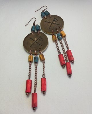 Pendientes de madera gibo aguja Vikingo 