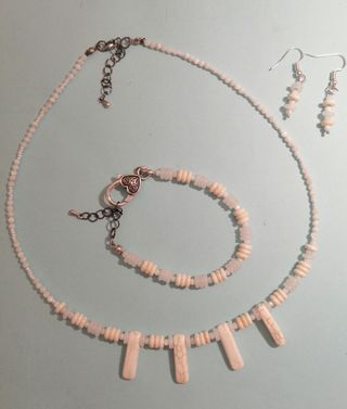 Conjunto blanco piedra cuarzo blanco 