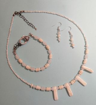Conjunto blanco piedra cuarzo blanco 