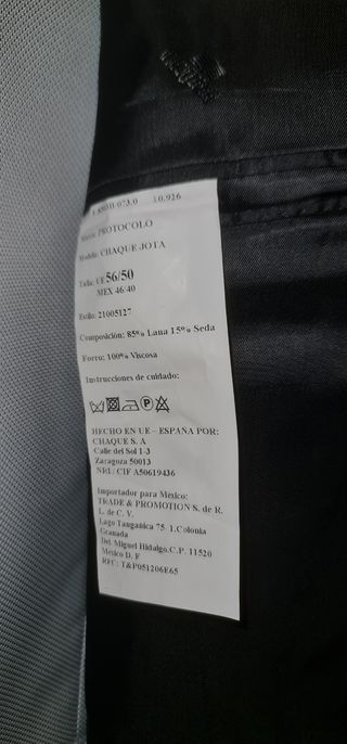 Chaquè novio talla 56 nuevo