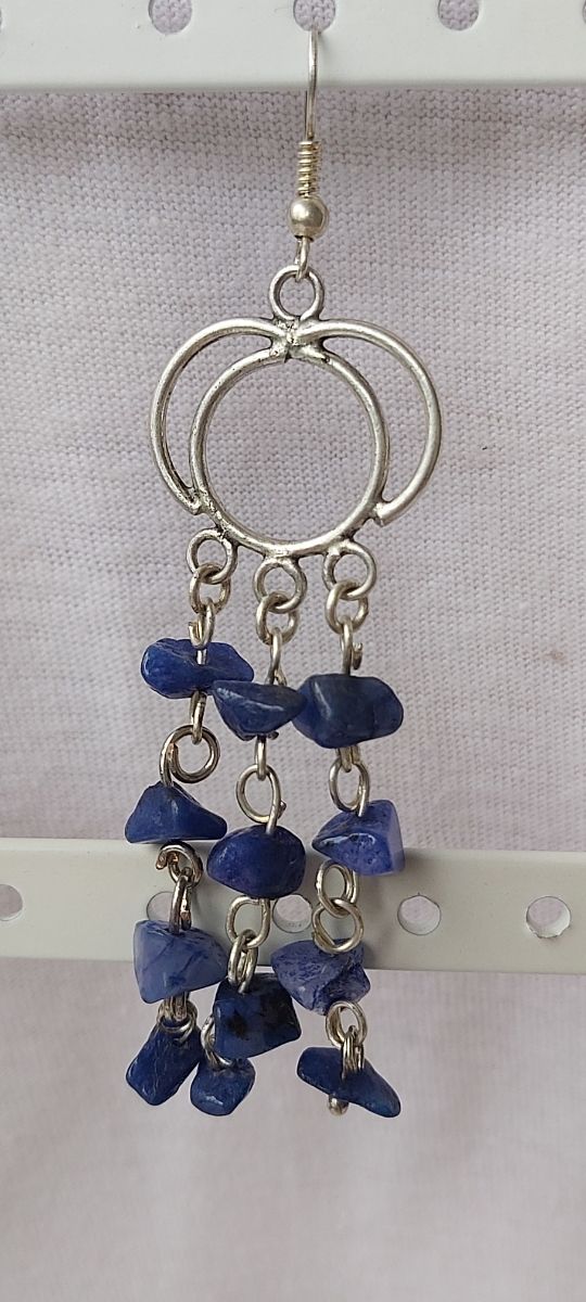 Orecchini con pietre dure di agata blu