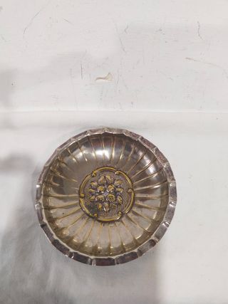 Antigua jabonera plato caviar bronce plata