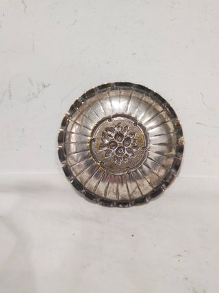 Antigua jabonera plato caviar bronce plata