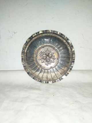 Antigua jabonera plato caviar bronce plata