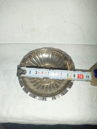 Antigua jabonera plato caviar bronce plata
