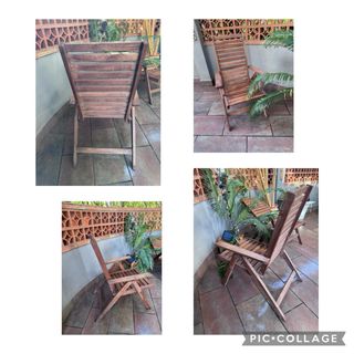 SILLAS ABATIBLES  2 unid. EXT. MADERA Y colchoneta