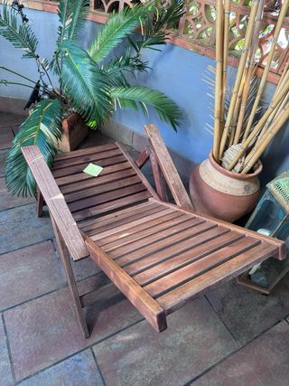 SILLAS ABATIBLES  2 unid. EXT. MADERA Y colchoneta