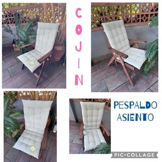 SILLAS ABATIBLES  2 unid. EXT. MADERA Y colchoneta