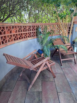 SILLAS ABATIBLES  2 unid. EXT. MADERA Y colchoneta