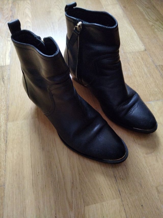 Máximo Dutti, t38, piel, negro