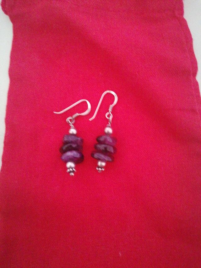 Pendientes de amatista y plata
