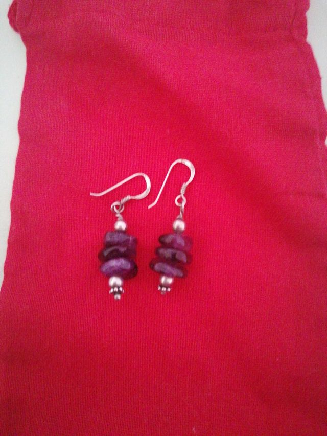 Pendientes de amatista y plata