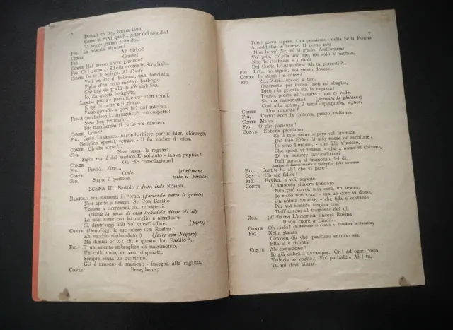 Libretto Opera "Il Barbiere di Siviglia" 1912