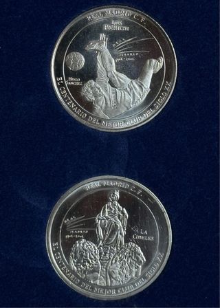 MONEDAS EN PLATA DEL REAL MADRID