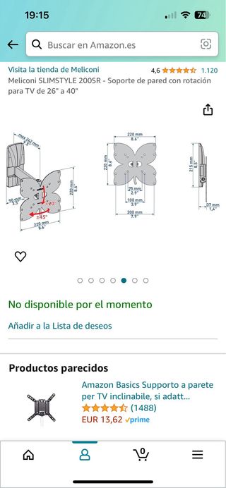 Soporte TV pared 26” a 40”