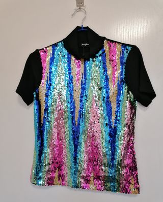 Desigual Camiseta de Lentejuelas