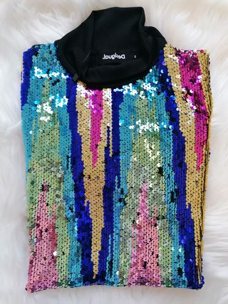 Desigual Camiseta de Lentejuelas