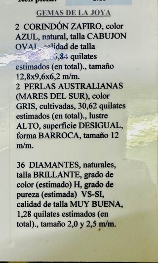 Pendientes perlas, zafiros y brillantes