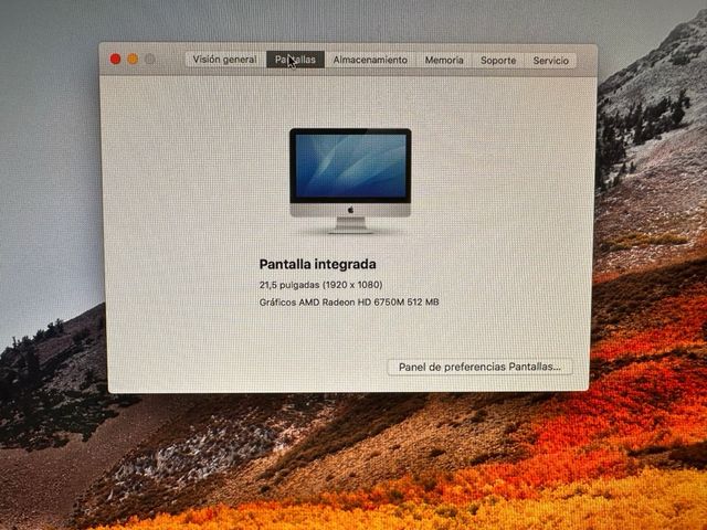 iMac ordenador sobremesa Apple 2011 21,5’