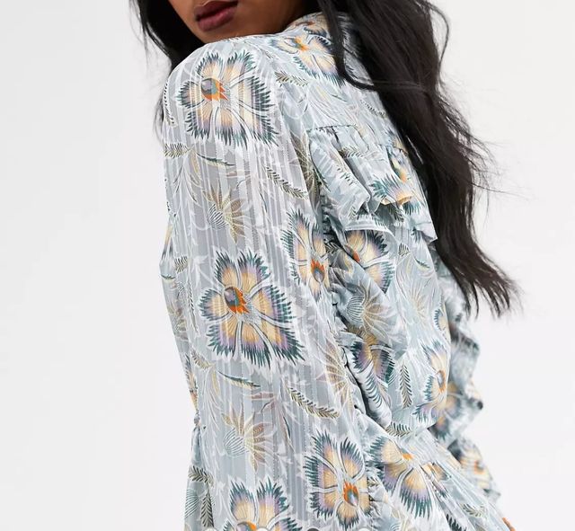 💐Vestido brillo volantes M