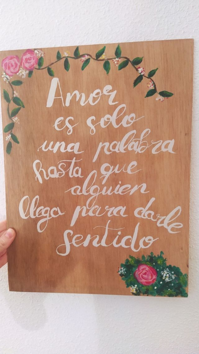 Decoración boda frase