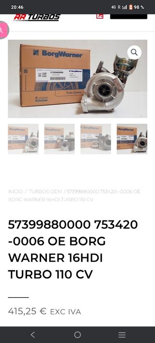 Turbo para motor 1.6