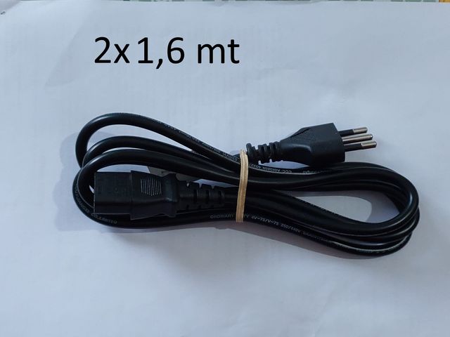 2xCavo Alimentazione Tripolare 1,6m Spina Italiana