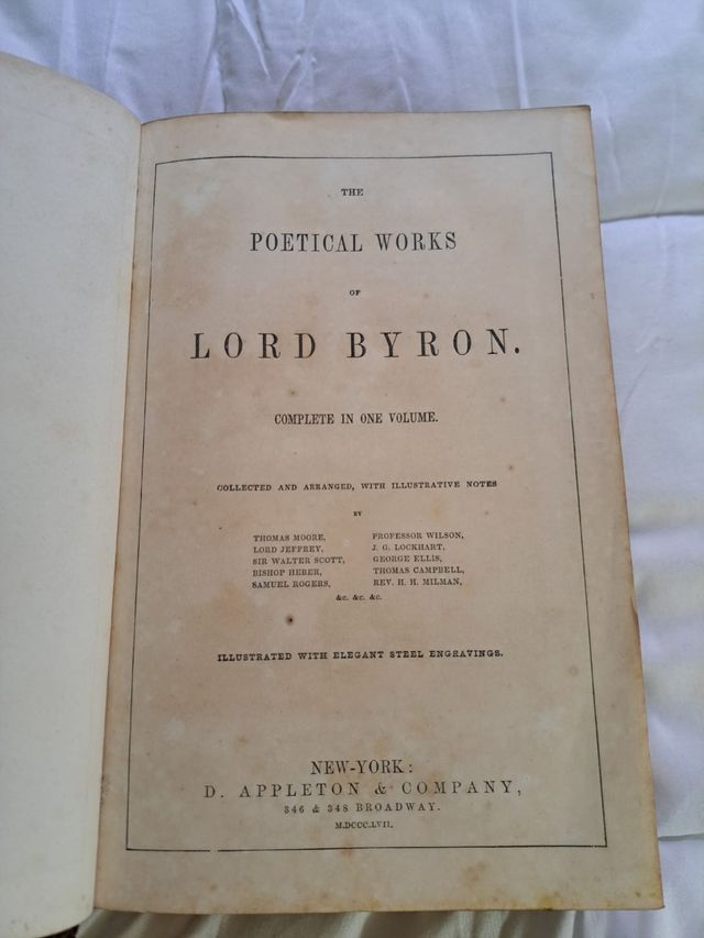 LIBRO LORD BYRON VOL. COMPLETO 1857
