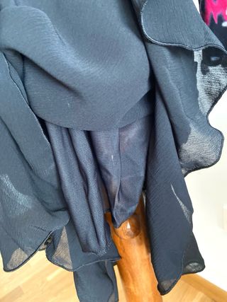 Vintage Y2K falda negra asimétrica talla S